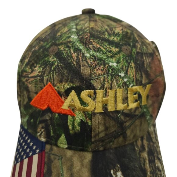 Mossy Oak Ashley Camo Strapback Cap Hat Trucker Baseball Hunter Logo Flag NWT - Picture 7 of 14